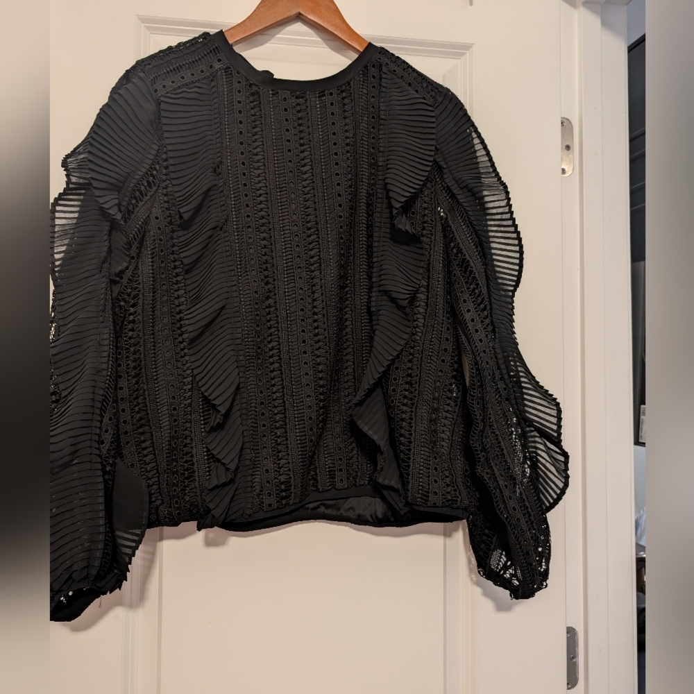 Elegant Black Lace Women's Top